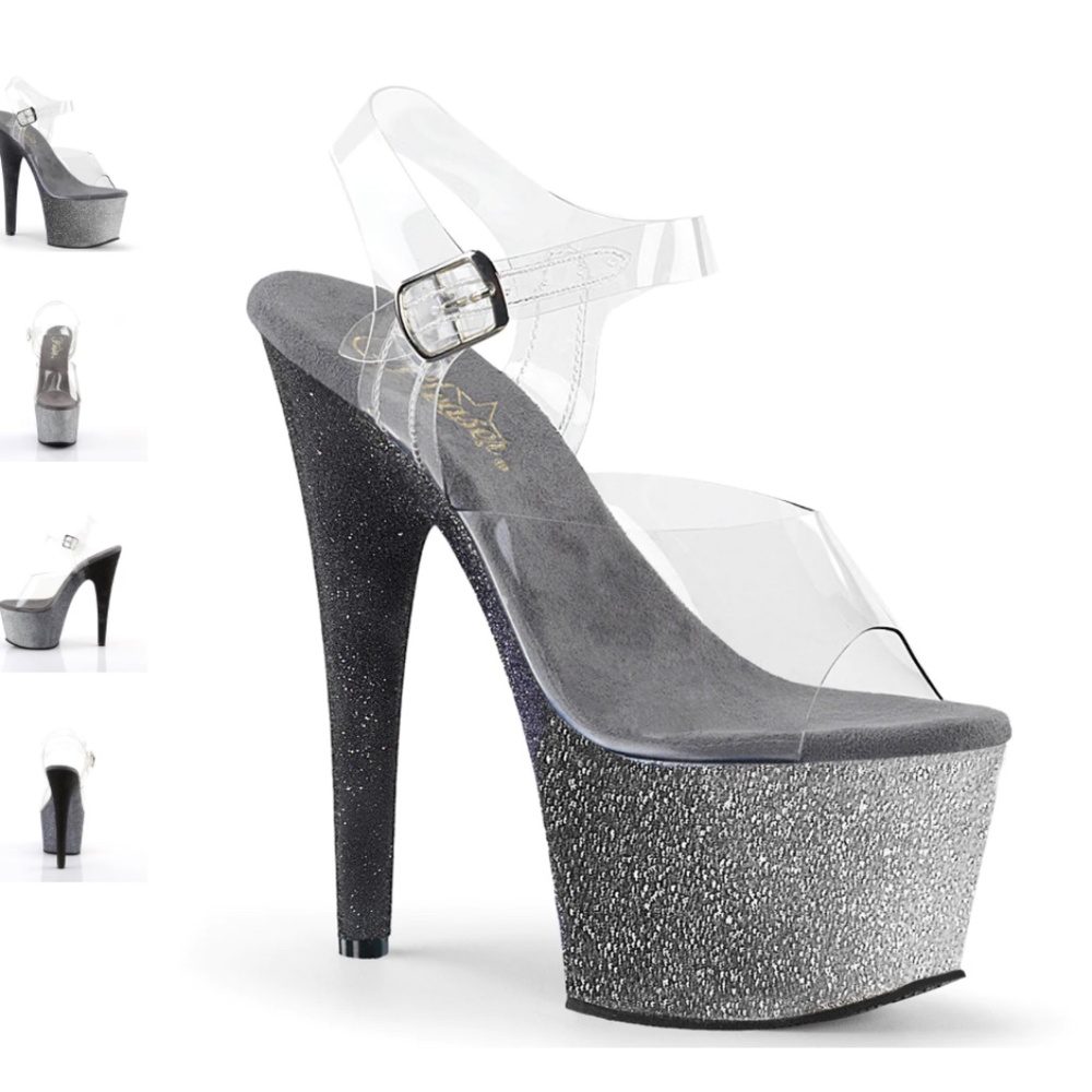 Black and Grey Ombré 7” size 7 pleasers